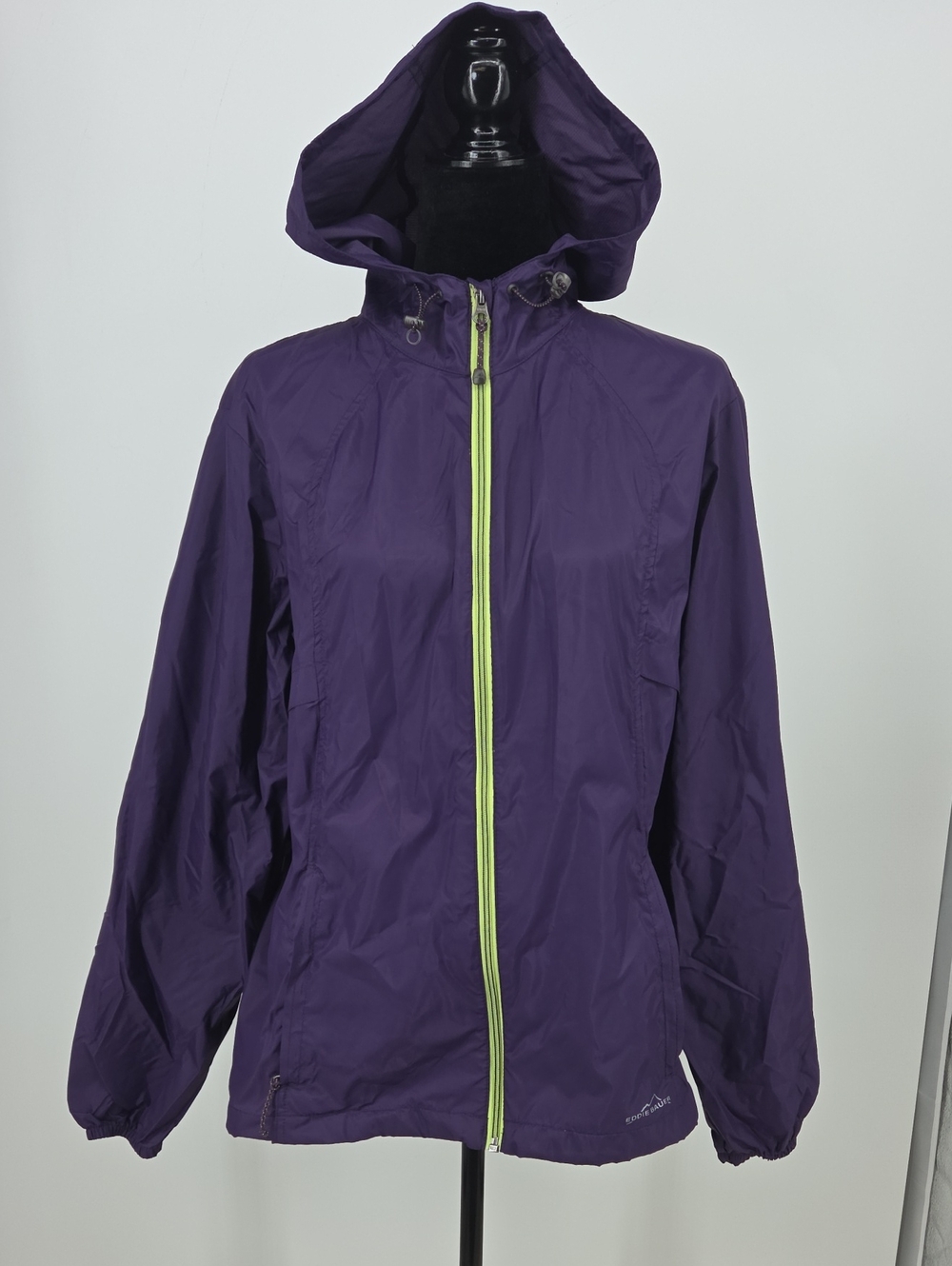 Eddie Bauer Purple Utility Hooded Jacket with Lime Zipper